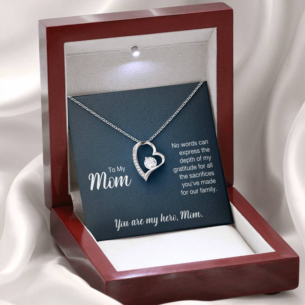 To My Mom - No words can express - Forever Love Necklace