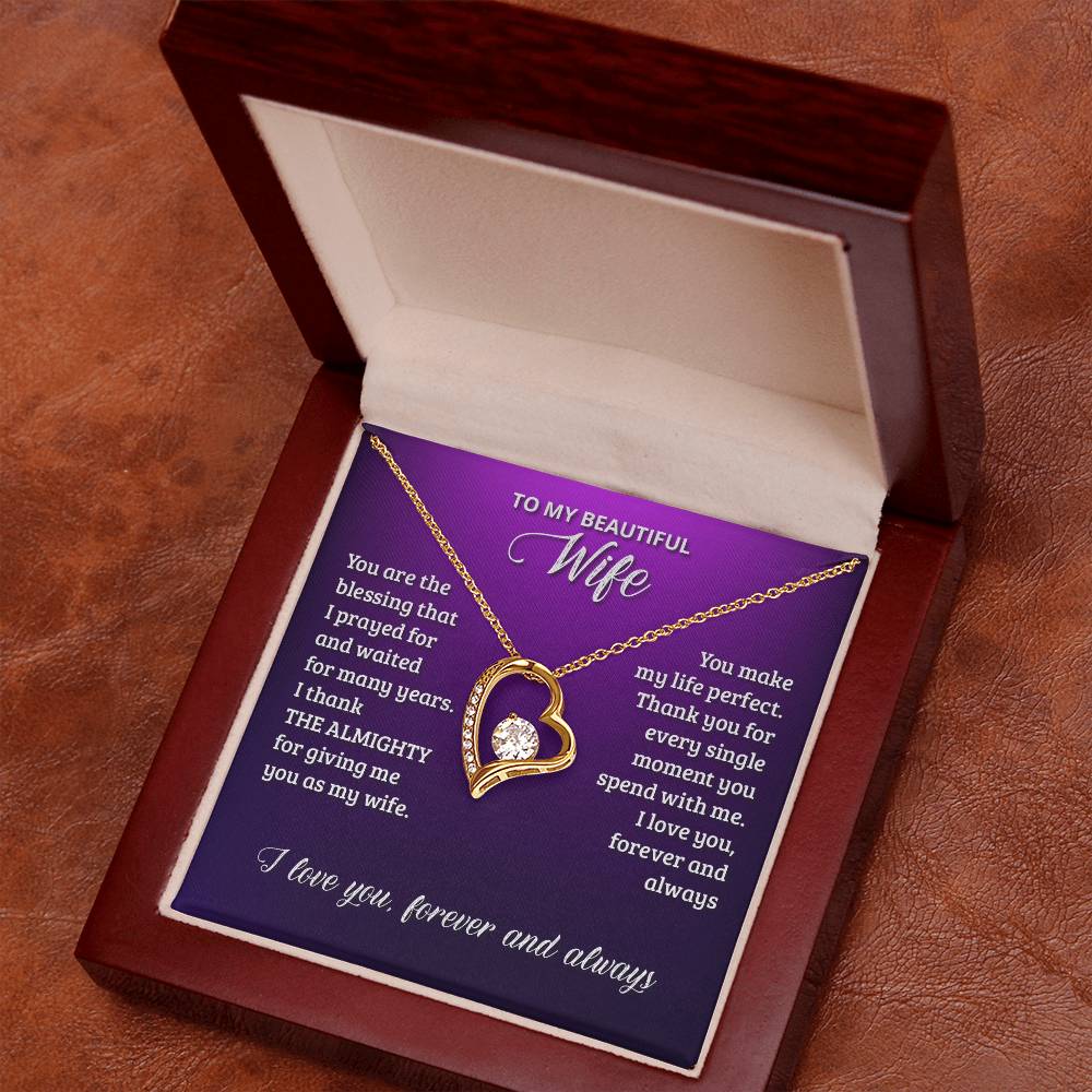 To My Wife - You are the blessing - Forever Love Necklace