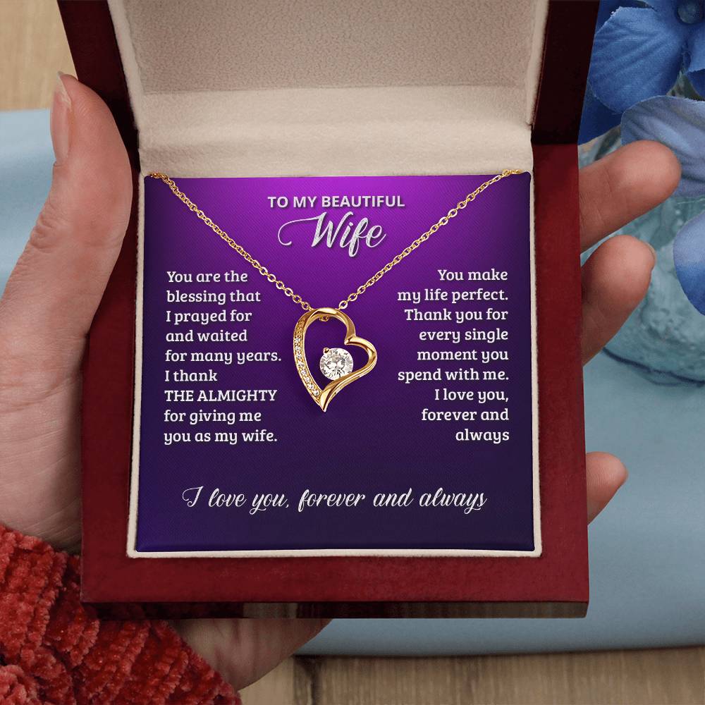 To My Wife - You are the blessing - Forever Love Necklace