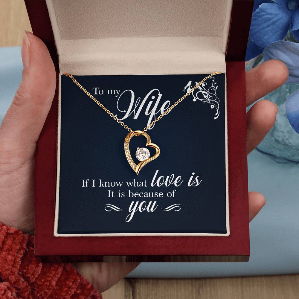 To My Wife - If I know what love is - Forever Love Necklace