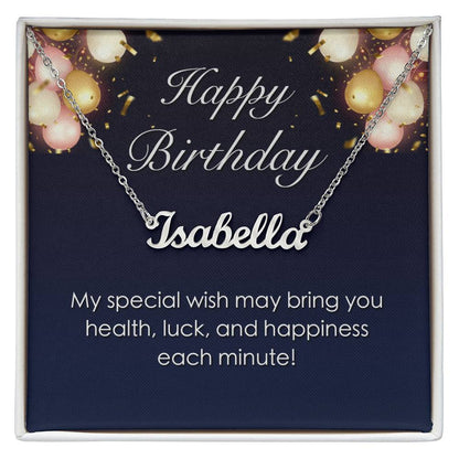 Happy Birthday - Personalized Name Necklace NEW