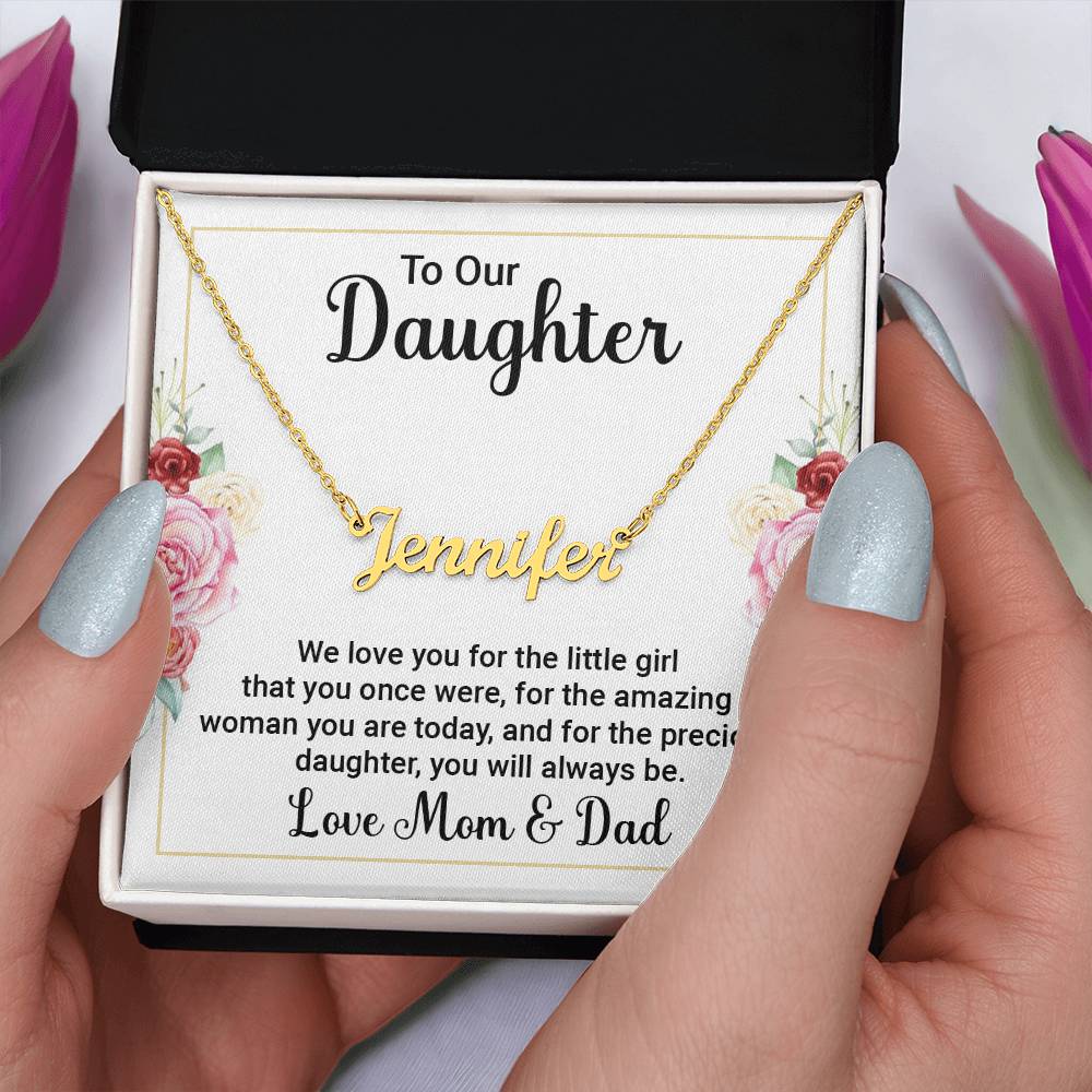 To Our Daughter - We love you - Custom Name Necklace