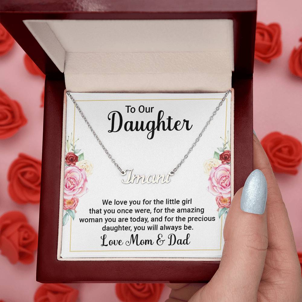 To Our Daughter - We love you - Custom Name Necklace