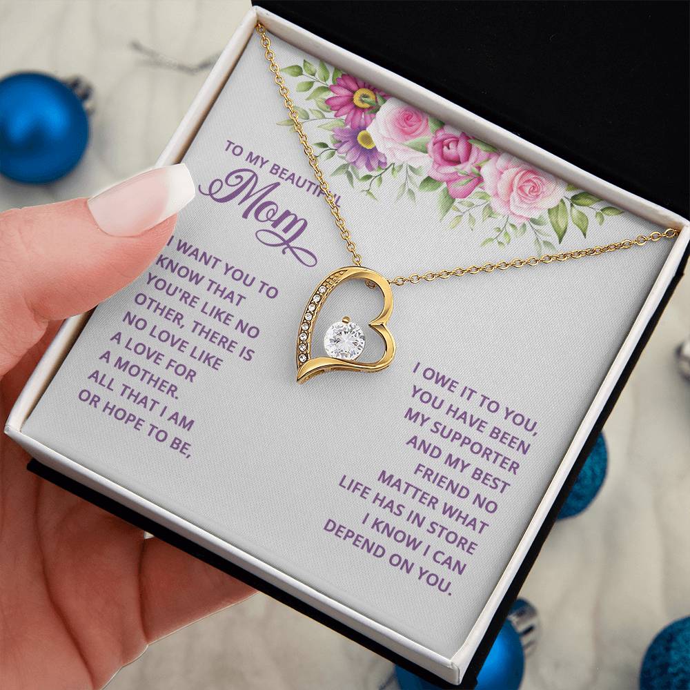 To My Mom -- I want you to know - Forever Love Necklace