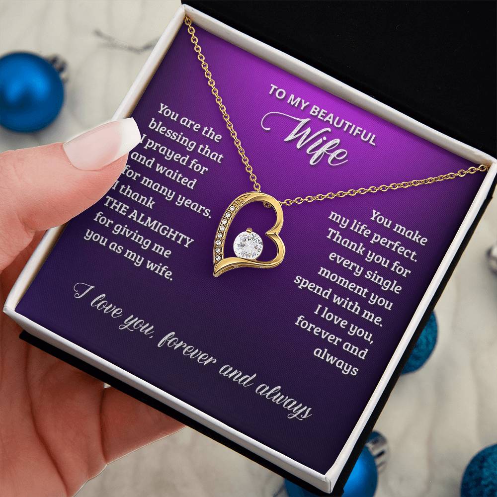 To My Wife - You are the blessing - Forever Love Necklace